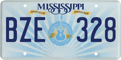 MS license plate BZE328