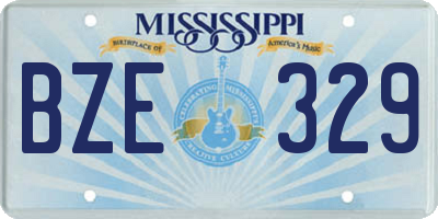 MS license plate BZE329