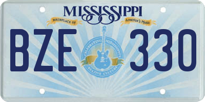 MS license plate BZE330