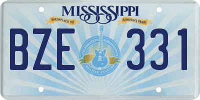 MS license plate BZE331