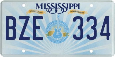 MS license plate BZE334