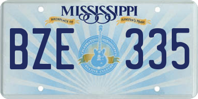 MS license plate BZE335