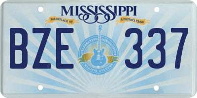 MS license plate BZE337