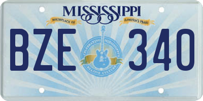 MS license plate BZE340