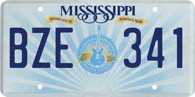 MS license plate BZE341