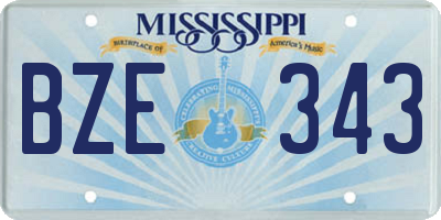 MS license plate BZE343