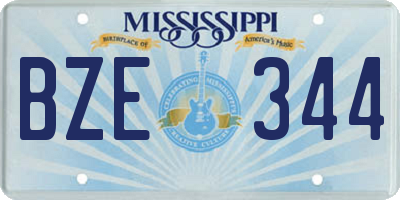 MS license plate BZE344