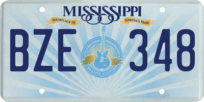 MS license plate BZE348