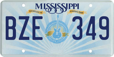 MS license plate BZE349