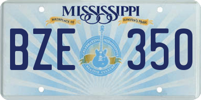 MS license plate BZE350
