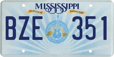 MS license plate BZE351