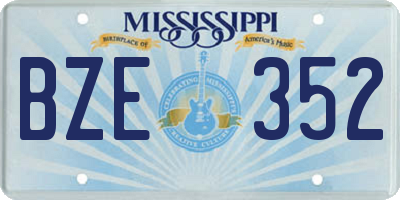 MS license plate BZE352