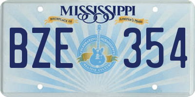 MS license plate BZE354