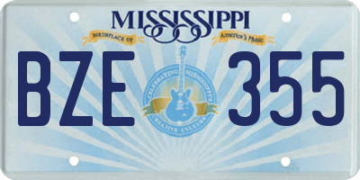 MS license plate BZE355