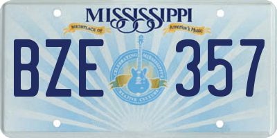 MS license plate BZE357