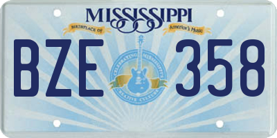 MS license plate BZE358