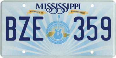 MS license plate BZE359