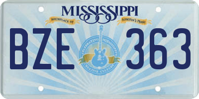 MS license plate BZE363