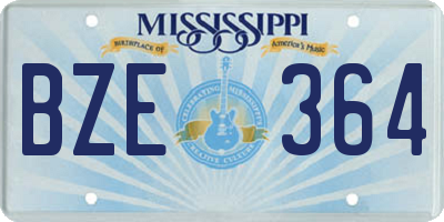MS license plate BZE364