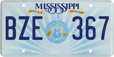 MS license plate BZE367
