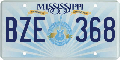 MS license plate BZE368