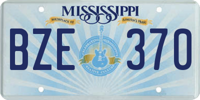 MS license plate BZE370