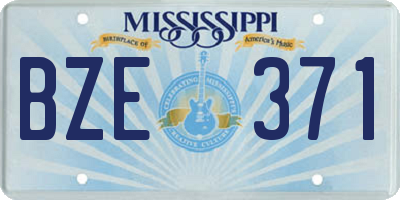 MS license plate BZE371