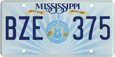 MS license plate BZE375