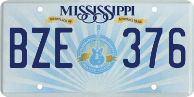 MS license plate BZE376
