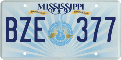 MS license plate BZE377