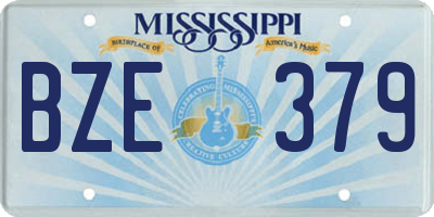 MS license plate BZE379