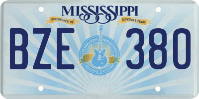 MS license plate BZE380