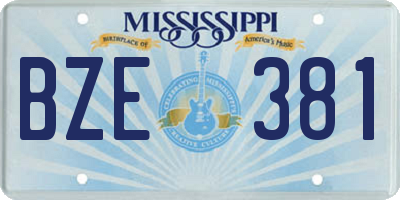 MS license plate BZE381
