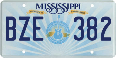 MS license plate BZE382