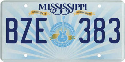MS license plate BZE383