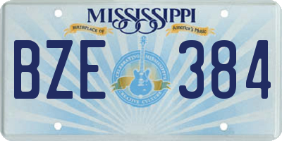 MS license plate BZE384