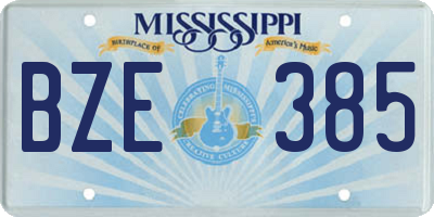 MS license plate BZE385