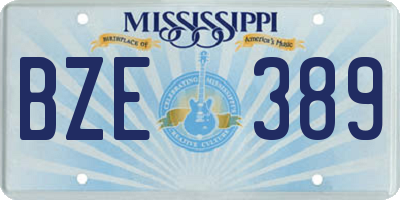 MS license plate BZE389