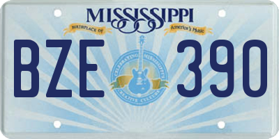 MS license plate BZE390