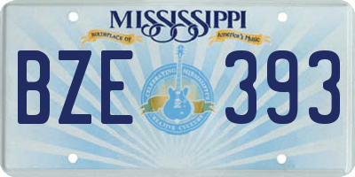 MS license plate BZE393