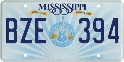 MS license plate BZE394