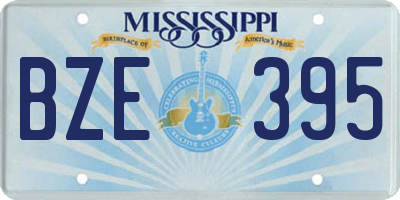 MS license plate BZE395