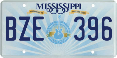 MS license plate BZE396