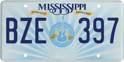 MS license plate BZE397