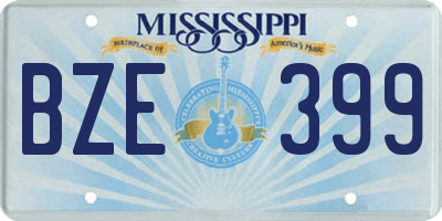 MS license plate BZE399