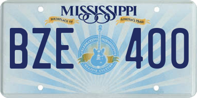 MS license plate BZE400