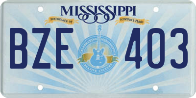 MS license plate BZE403
