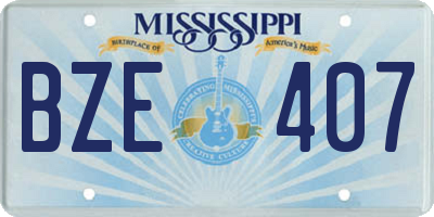 MS license plate BZE407