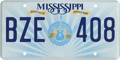 MS license plate BZE408