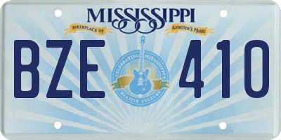 MS license plate BZE410
